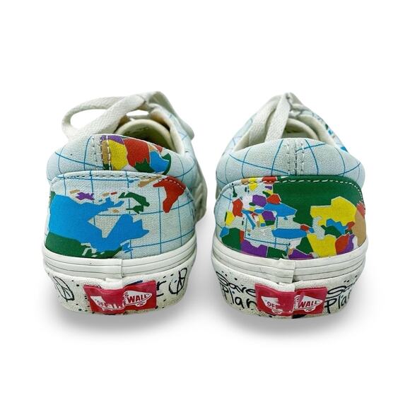 Rare Vans “Save Our Planet” Sneakers W6 / M4.5 | Globe Map Print | Vintage - Picture 7 of 13